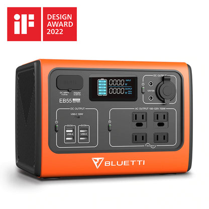 bluetti eb55 portable power station orange