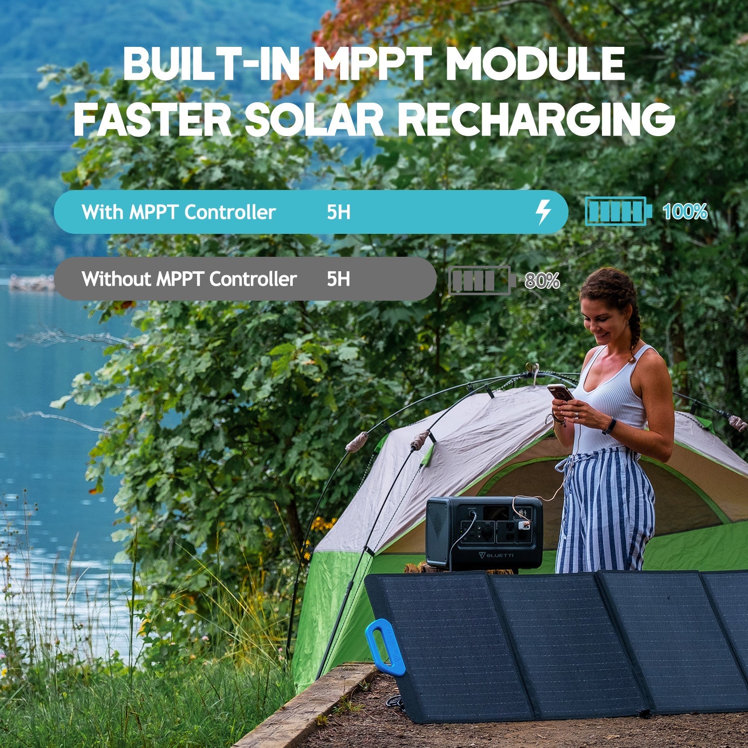 bluetti eb70s portable power station for camping
