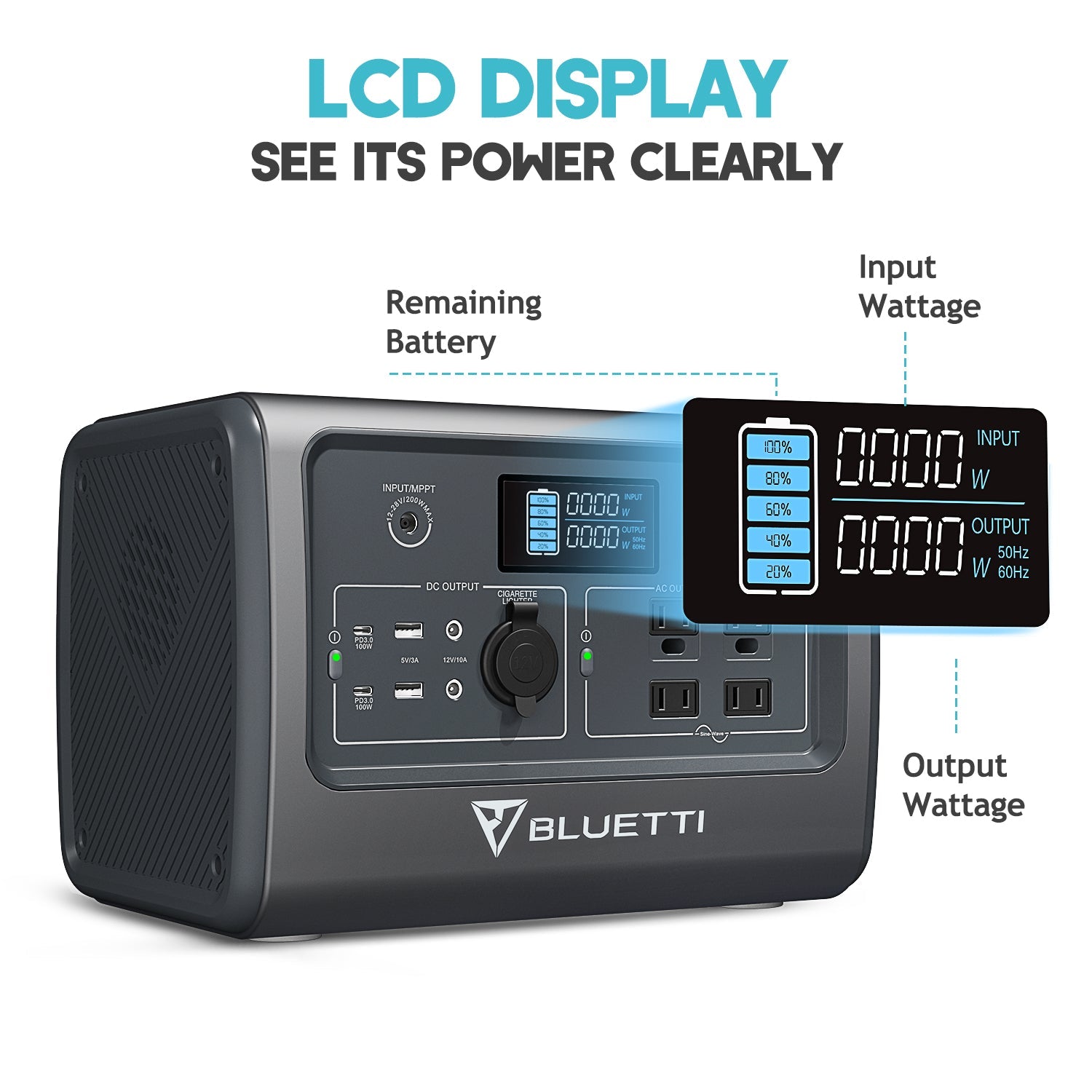 bluetti eb70s portable power station screen