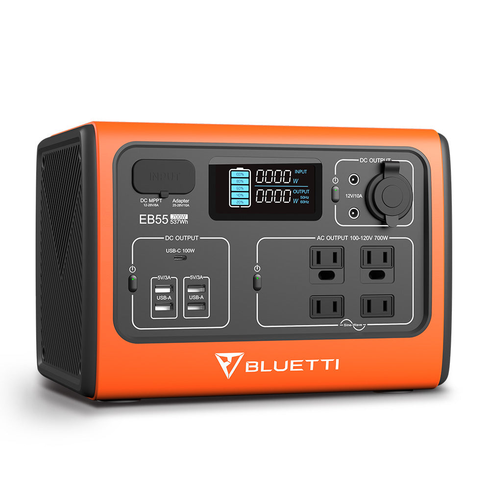 bluetti eb55 portable power station orange