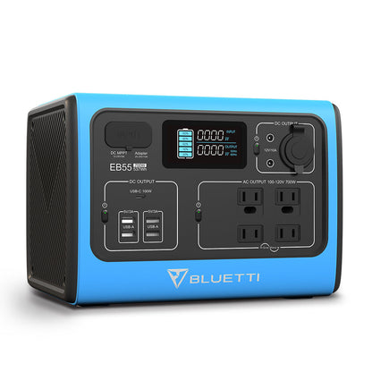 bluetti eb55 portable power station blue